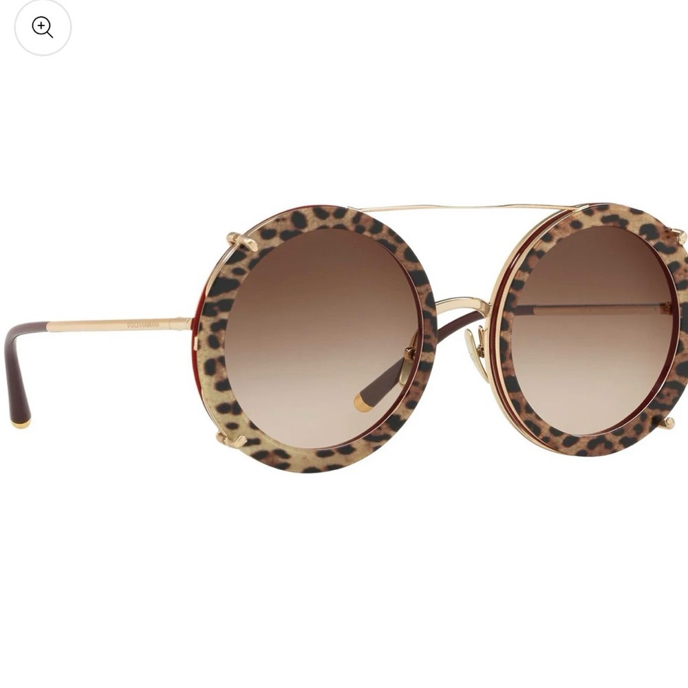 Dolce & Gabbana Leopard Pattern Round Sunglasses
